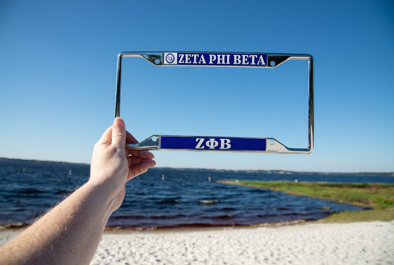 Desert Cactus Zeta Phi Beta Car Accessories Zetas ZPHIB Sorority Metal License Plate Frame and Tag Holder for Front or Rear of Car (Crest LP Frame) - Image 5